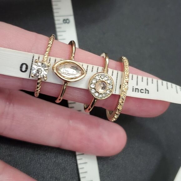 Gold tone stackable rings - set of 4 - size 6 - Picture 7 of 7